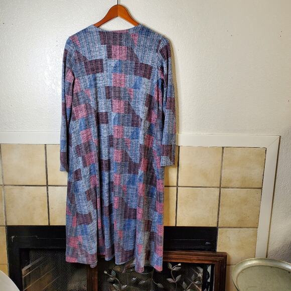 Lularoe Sarah duster cardigan Colorful Geometric Size Small - Picture 3 of 8